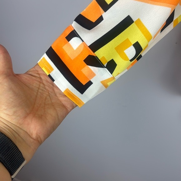 KARL LAGERFELD PARIS Logo Print Oversized Long Sleeve Shirt Size Small - Picture 15 of 15